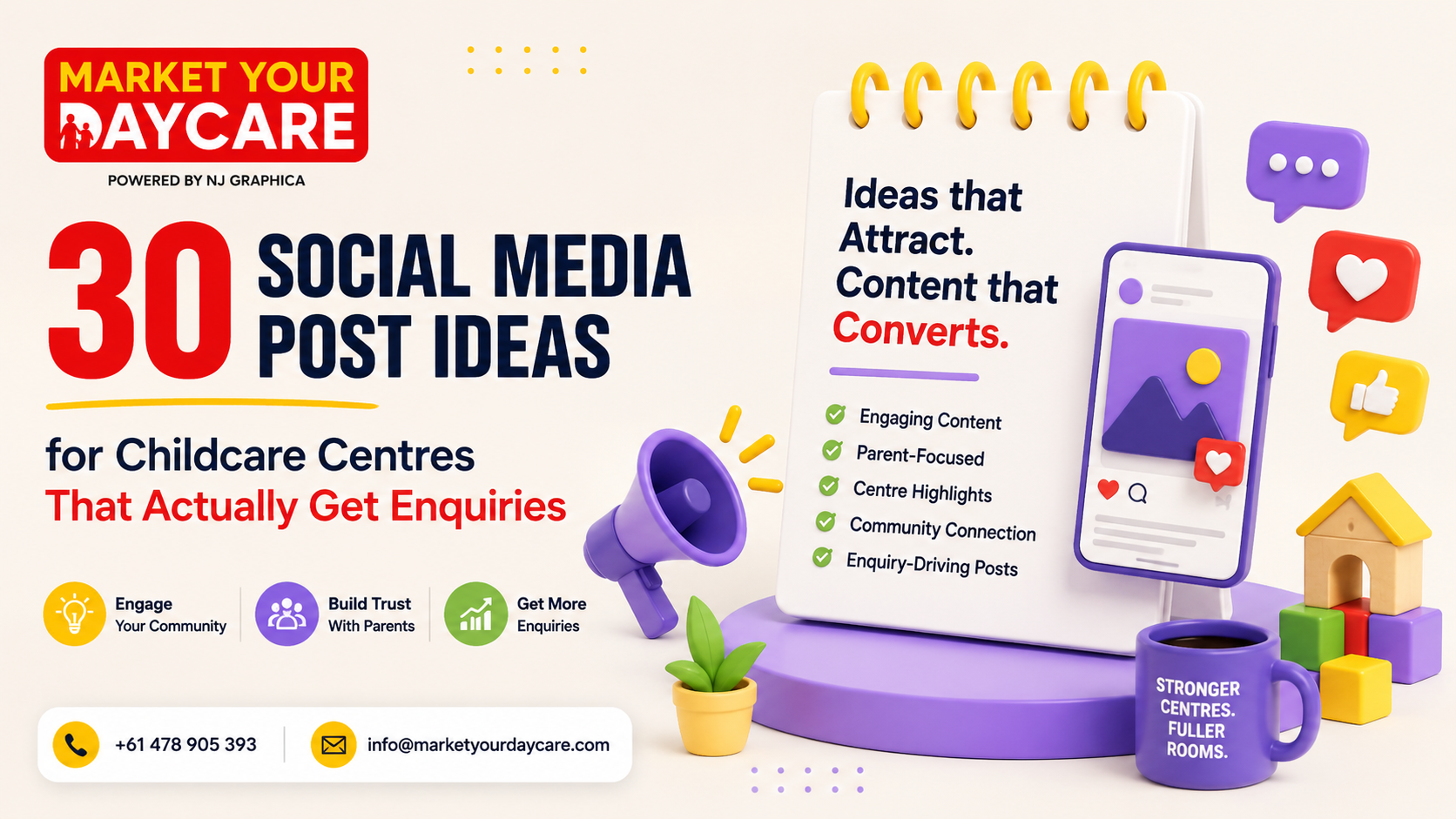 30 Social Media Post Ideas for Childcare Centres That Actually Get Enquiries